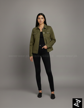 Olive Green Denim Jacket