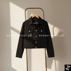 Black Crop Denim Jacket