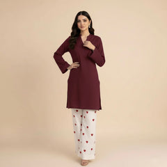 2PC Swiss Lawn EZE 101 Maroon